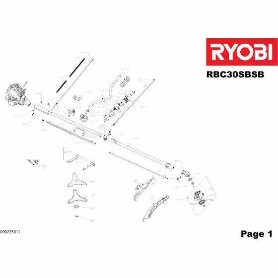 Ryobi RBC30SBSB Spare Parts List Type: 5133001885