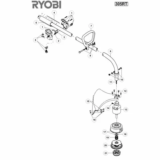 Ryobi 305RT Spare Parts List