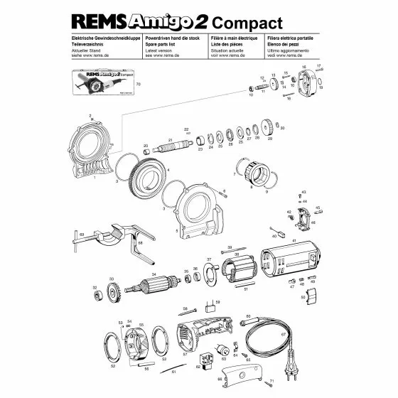 REMS Amigo 2 Compact Spare Parts List Exploded Parts Diagram