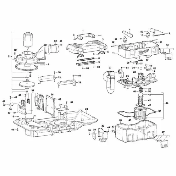 Milwaukee M28 VC Spare Parts List Type: 4000427374