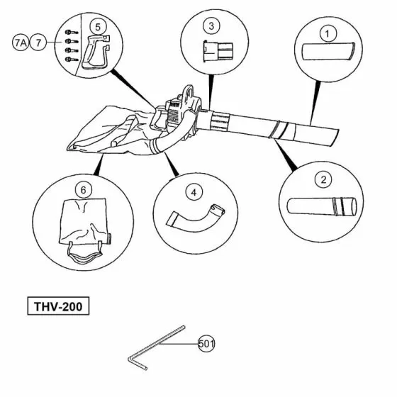 Tanaka THV-200 Spare Parts List