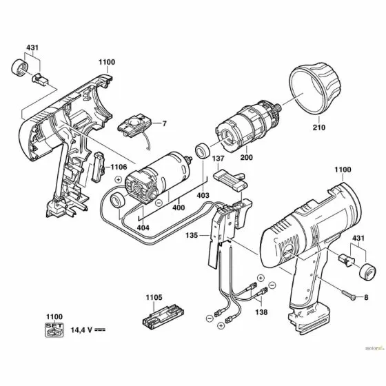Milwaukee 0514 MOTOR 4931363996 Spare Part Exploded Diagram
